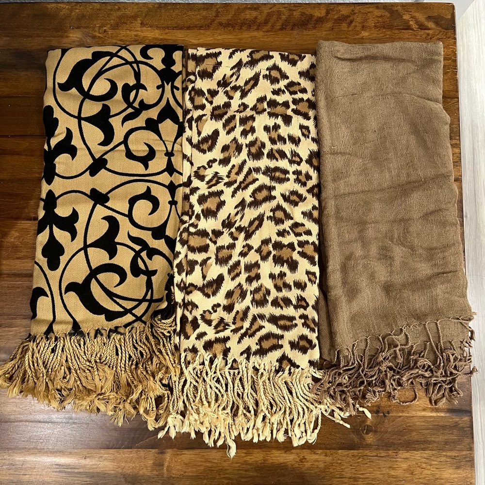 Set of Three Patterned Scarves
